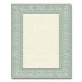 Intricate Green Labyrinth Border Area Rug