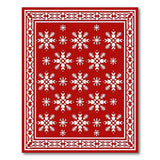 Red Geometric Modern Red Snowflake Area Rug with Ornate Border