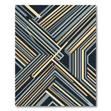 Gold Grey Geometric Modern Area Rug