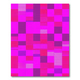 Vibrant Pink Purple Geometric Patchwork Rug