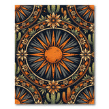 Southwestern Orange Sun Cactus Area Rug