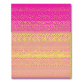 Vibrant Pink-to-Yellow Gradient Lattice Rug
