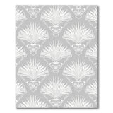 Grey Ornate Fan Damask Area Rug