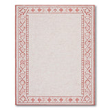 Pink Heart Border Cream Area Rug