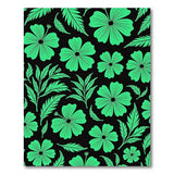 Vibrant Green Hibiscus Floral Area Rug