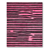 Pink Bold Pink Black Striped Area Rug