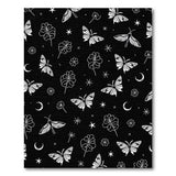 Mystical Butterfly Moth Clover Rug - Black White