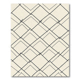 Modern Geometric Black Line Beige Area Rug