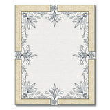 Ornate Gold Border Floral Line Art Rug