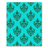 Teal Damask Floral Area Rug