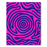 Hot Pink Navy Abstract Squiggle Area Rug