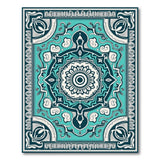 Traditional Persian Teal Mandala Persian Area Rug