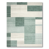 Geometric Modern Blue and Teal Teal Geometric Block Area Rug