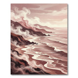 Misty Pink Coastal Cliffs Seascape Rug