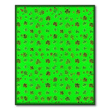 Green Playful Shamrock Clover Green Area Rug