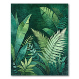 ODIKA Washable Emerald Green Tropical Leaf Rug - Low Pile Non-Slip Botanical Area Rug