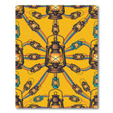 Rainbow Lantern Geometric Yellow Area Rug