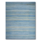 Blue Teal Striped Woven Area Rug