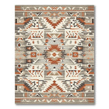 Southwestern Geometric Area Rug in Rust Grey