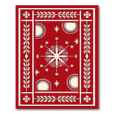 Red Snowflake Star Geometric Area Rug