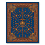 Navy Blue Gold Ornate Starburst Area Rug