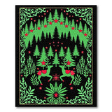 Starlit Forest Reindeer Silhouette Area Rug