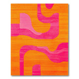 Vibrant Orange Pink Wavy Abstract Rug