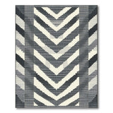 Geometric Modern Black White Zigzag Geometric Area Rug