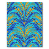 Blue Teal Swirling Abstract Area Rug
