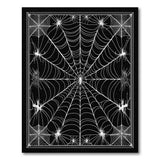 Washable Gothic Spiderweb Area Rug - Black & White Low Pile Non-Slip Mat