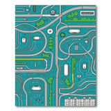 Teal City Map Kids Area Rug