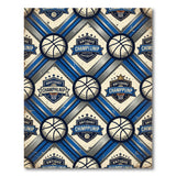 Vintage Basketball Champion Distressed Area Rug