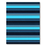 Blue Teal Horizontal Stripe Geometric Rug