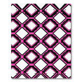 Bold Pink Black Geometric Diamond Area Rug