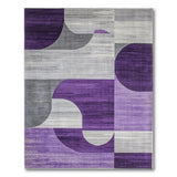 Purple Gray Geometric Abstract Area Rug