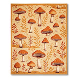 Brown and Tan Whimsical Mushroom Grove Area Rug