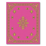 Pink Baroque Area Rug with Gold Ornate Motifs