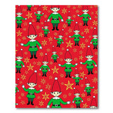 ODIKA Washable Christmas Elf & Star Red Area Rug - Low Pile Non-Slip