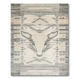 Geometric Tribal Deer Head Area Rug