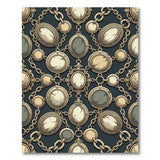 Vintage Gold Chain Cameo Medallion Rug
