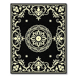 Ornate Black Persian Medallion Area Rug