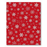 Festive White Snowflakes on Red Area Rug