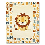 Cute Cartoon Lion Alphabet Kids Rug