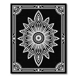 Black White Geometric Mandala Area Rug