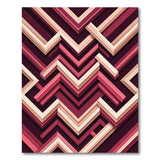 Layered Geometric Red Area Rug