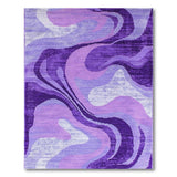 Abstract Area Purple Wavy Abstract Area Rug
