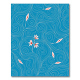 Teal Swirling Floral Abstract Rug