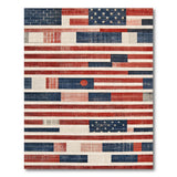 Red Distressed American Flag Area Rug