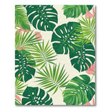 Tropical Botanical Green Monstera Washable Area Rug