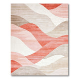 Abstract Wave Layers Beige Red Area Rug